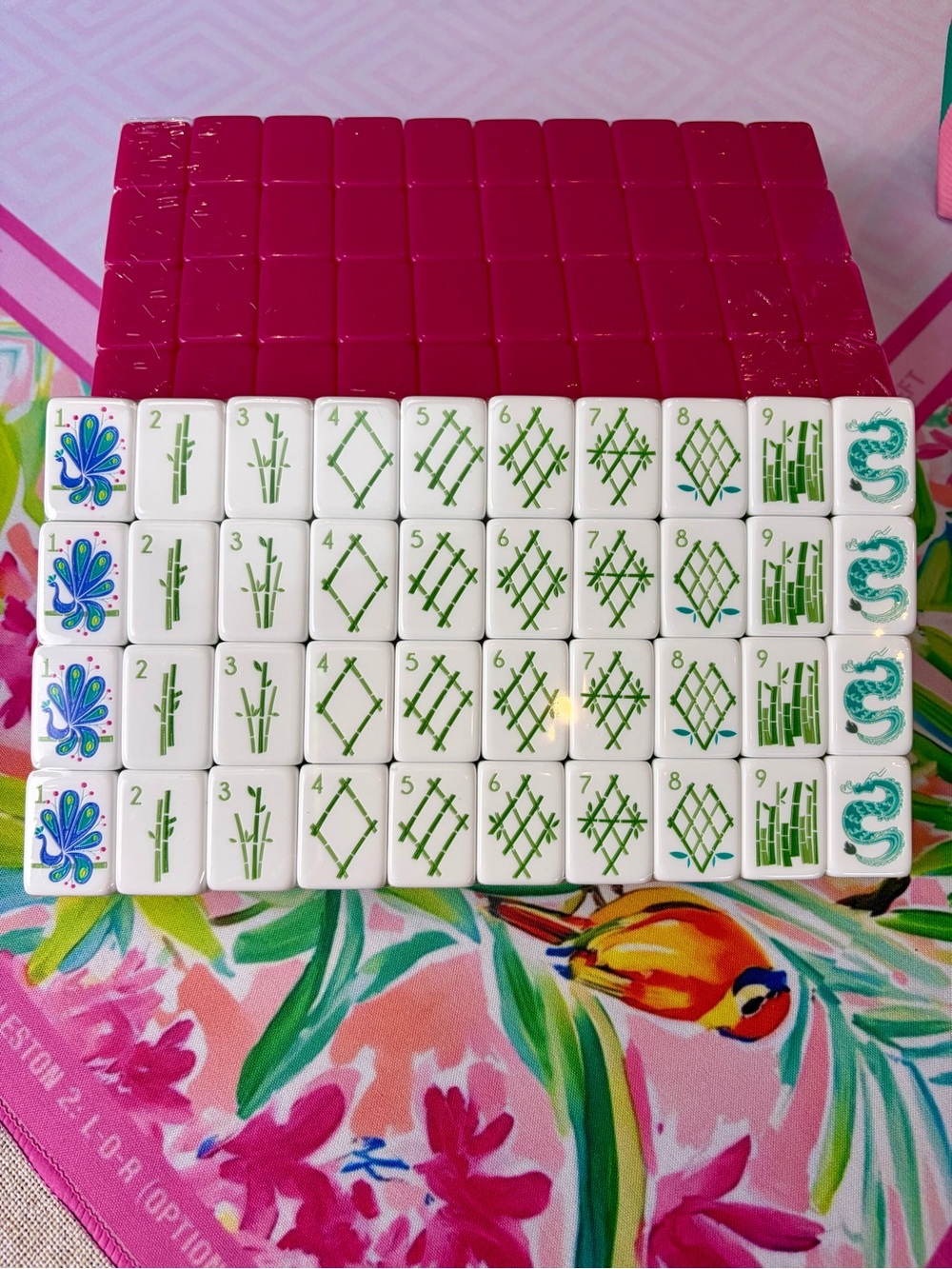 Pretty ๐ฌ๐ฉท Candy Pink Mahjong Tiles ๐๏ธ with Accessories - Picture 6 of 11